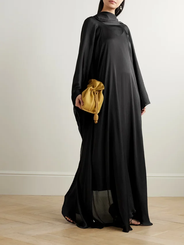 ABADIA Crinkled-voile maxi dress in Black, photo 2 of 2 from NET-A-PORTER (Canada)
