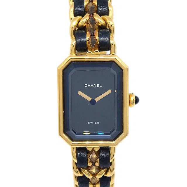 Chanel Premiere Watch Gold #XL in Gold Leather from AMORE Vintage Tokyo