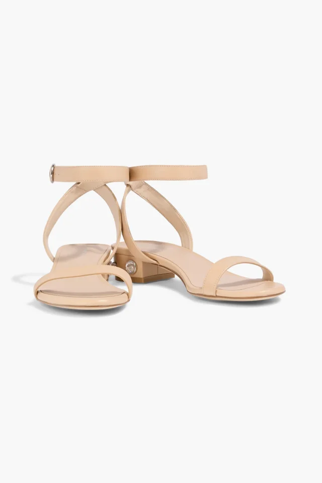Stuart Weitzman Dancer Allshine 25 Crystal-Embellished Leather Sandals in Neutral, photo 2 of 4 from THE OUTNET