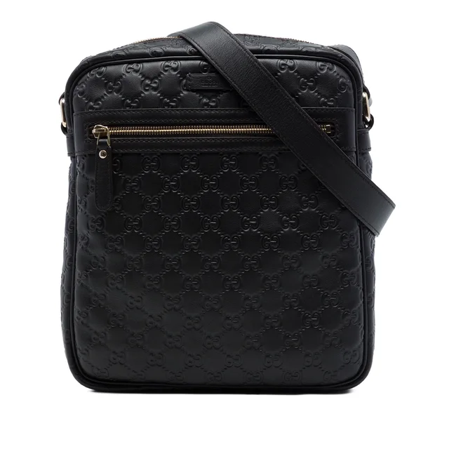 Black Gucci Guccissima Crossbody in Black Leather from Designer Revival, photo 1 of 1