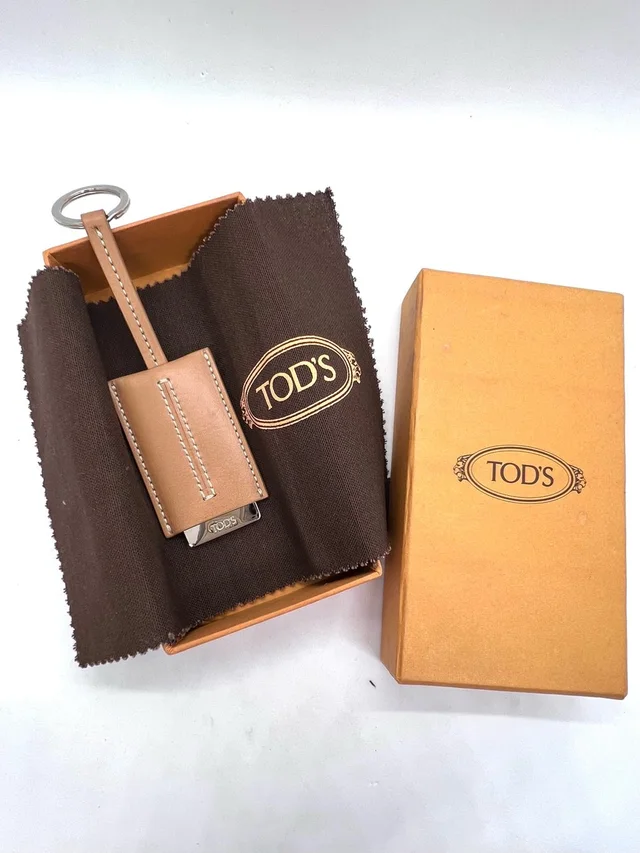 Tod's Leather Keychain Mirror Travel Compact Tan W/ Branded Box & Cloth Italy in brown|red|neutral Leather from Poshmark