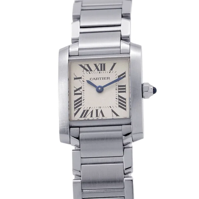 Cartier Tank Francaise SM H25mm×W20mm Stainless Steel Ivory DialW51008Q3 in White from GALLERY RARE