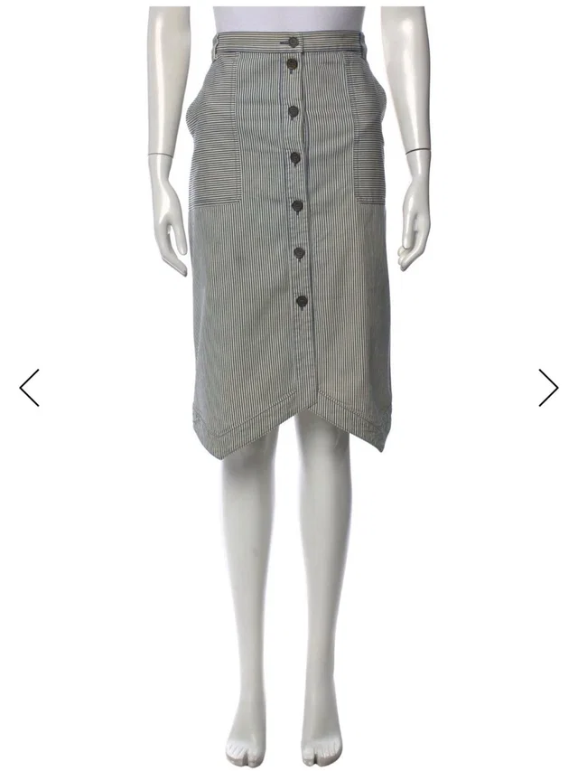 Jil Sander Navy Striped Midi Length Skirt in white|blue from Poshmark