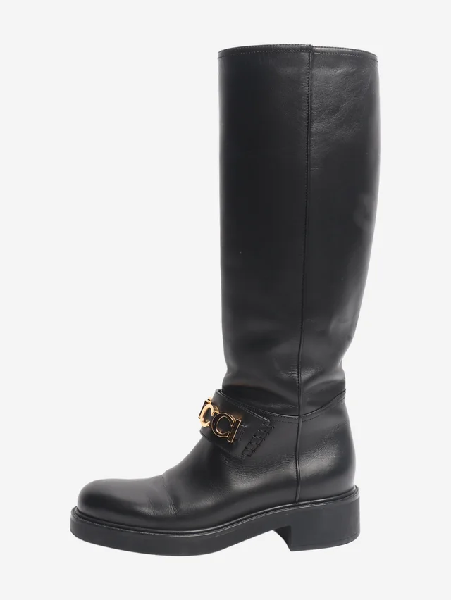 Gucci Black riding boots - size EU 36 in Black Leather from Sign of the Times