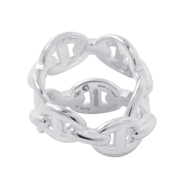Hermès Chaine d'Ancre Double Row Ring Size 48/#8 SV925 from GALLERY RARE, photo 2 of 2