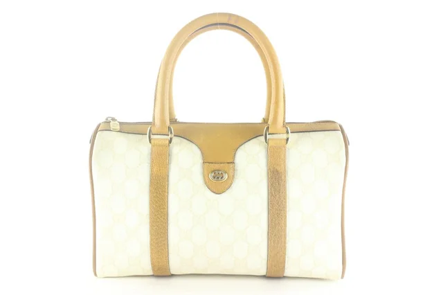 Gucci Accessory Collection Ivory Monogram Joy Boston Supreme in White Leather from Bagriculture