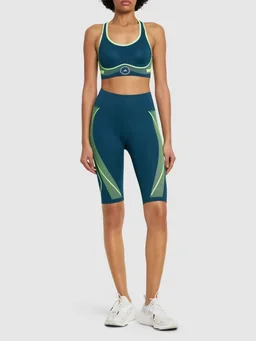 adidas By Stella McCartney High-waisted sports shorts in 79% Polyester, 21% Elastane, photo 2 of 5 from LUISAVIAROMA