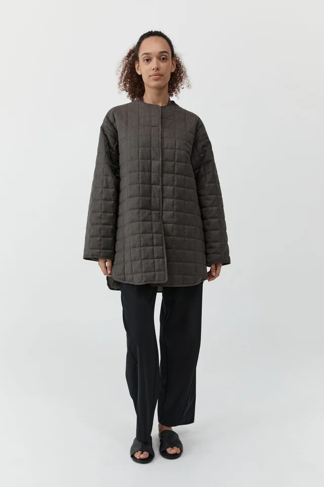 Wool Stitched Pillow Jacket - Mulch