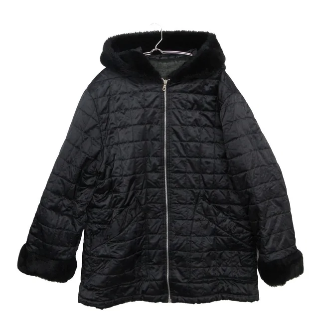 Dolce & Gabbana Coat J&ans Logo Print Fleece Hood Quilted Black MM in Black from The Reluxe