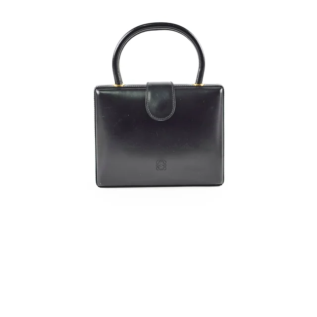 Loewe Anagram Logo Box Mini Bag Black in Black Leather from The Purse Affair
