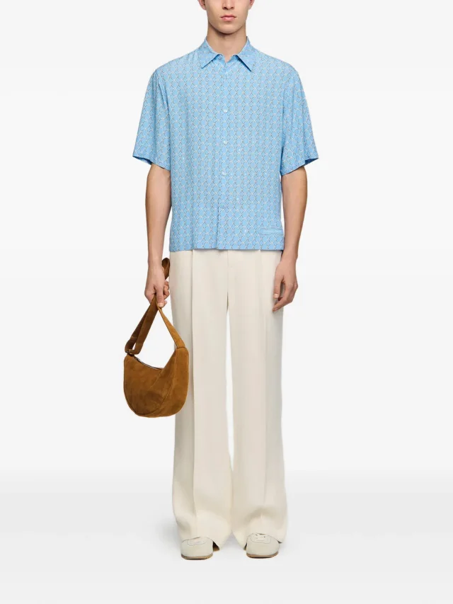 SANDRO link print loose-fit shirt, photo 2 of 2 from FARFETCH