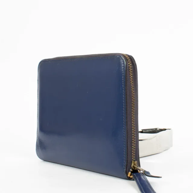 Hermès Vintage Blue Box Travel Wallet in Blue from Labellov, photo 3 of 4