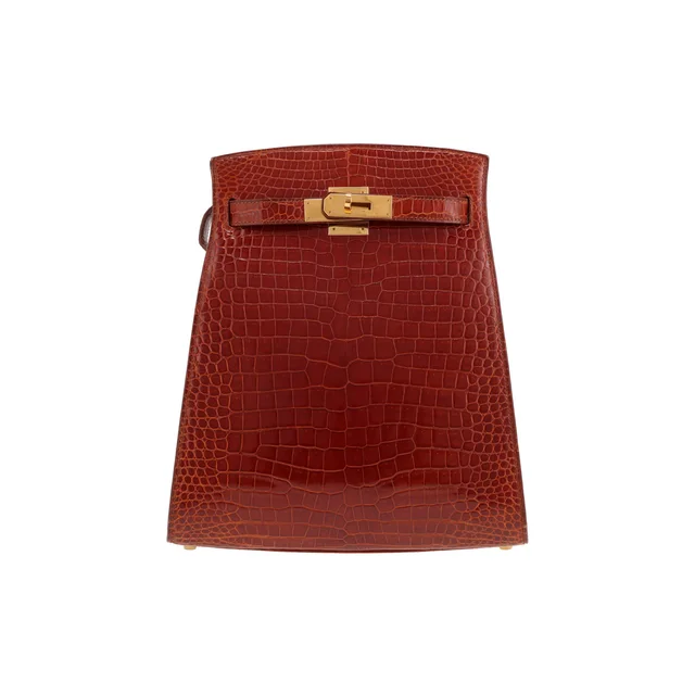 Hermès Kelly Sport handbag in brown porosus crocodile leather in Brown Crocodile from Collector Square, photo 2 of 3