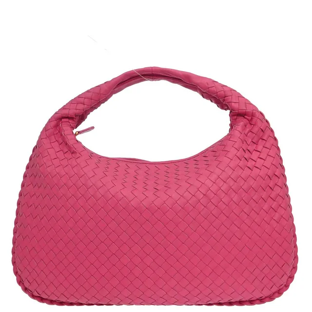 Bottega Veneta Pink Lambskin Intrecciato Hobo Handbag in Pink Lambskin from AMORE Vintage Tokyo