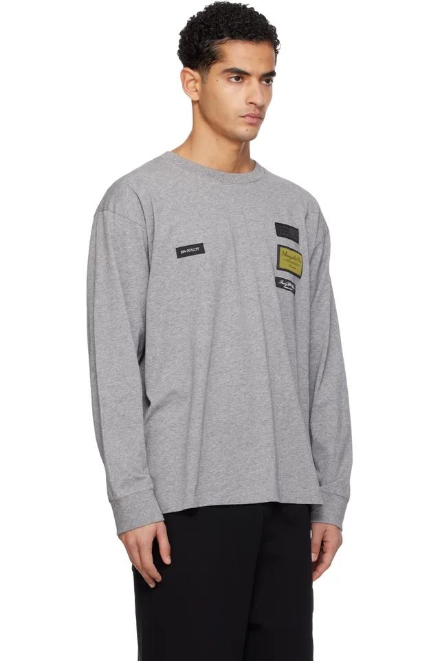 MM6 Maison Margiela Gray Long-Sleeve T-shirt, photo 2 of 4 from SSENSE