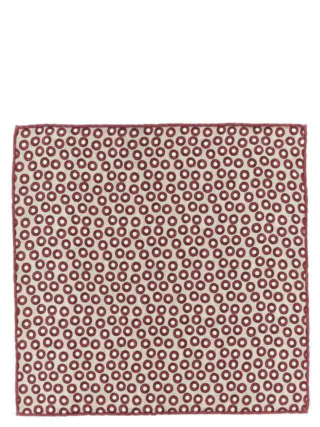 Brunello Cucinelli Polka Dot Silk Pocket Square — Cream Pure Accessory in White Silk from HEWI