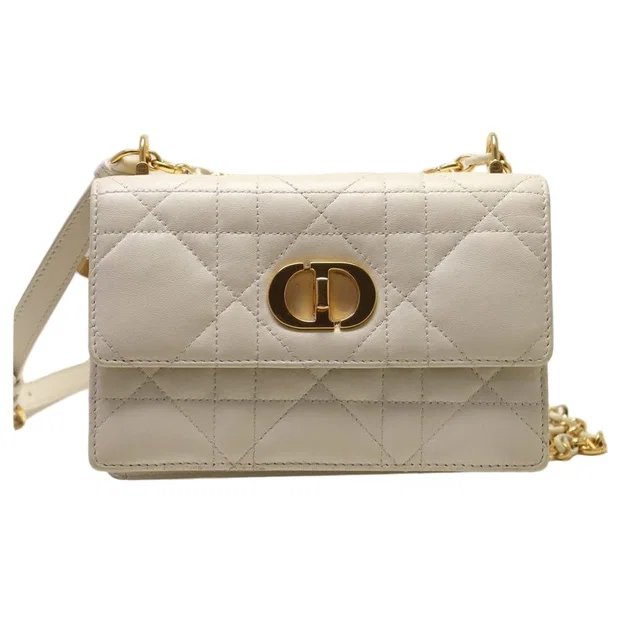 Dior Caro Cannage Leather Chain Shoulder Bag in Leather from The Reluxe