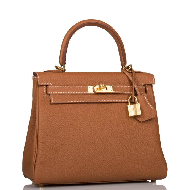 Hermès Kelly Retourne 25 Gold Togo Gold Hardware in Gold Togo leather from Madison Avenue Couture, photo 2 of 9