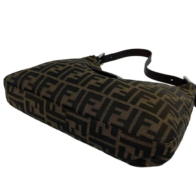Fendi Zucca Canvas Leather Shoulder Bag in Brown Canvas from LuxUness, photo 11 of 13