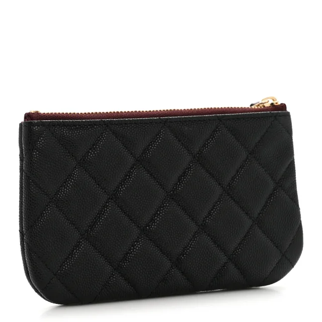 Chanel Caviar Quilted Small Pouch Black in Black Caviar leather from FASHIONPHILE, photo 3 of 8