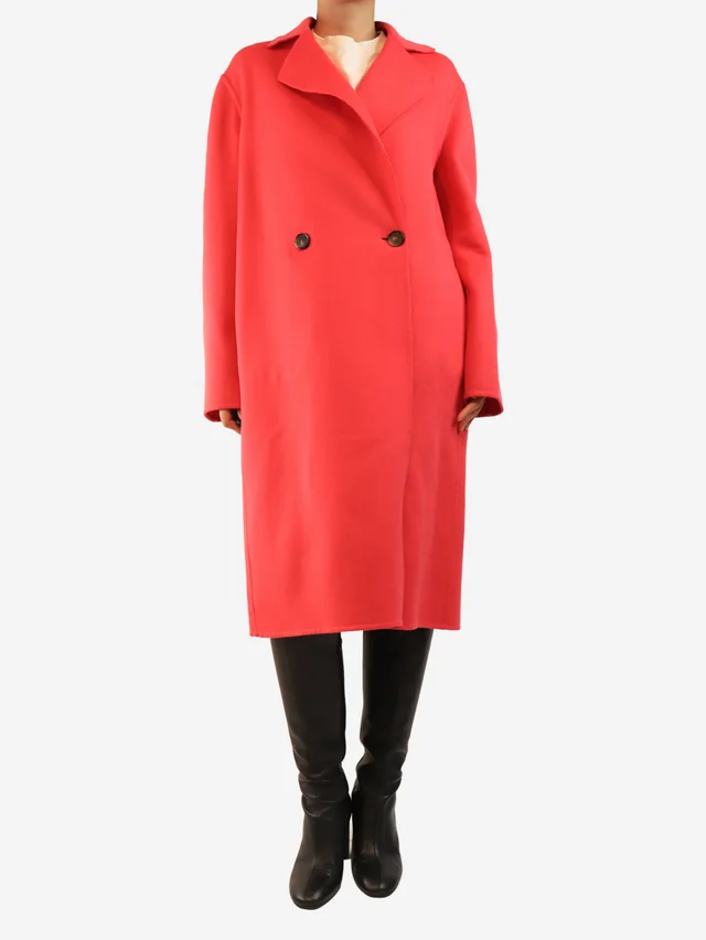 Stella McCartney Pink wool long coat - size UK 10 in Pink Wool from Sign of the Times