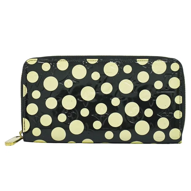 LV Zippy Wallet Monogram Vernis Dot Infinity Yayoi Kusama Black in Black Patent leather from The Reluxe