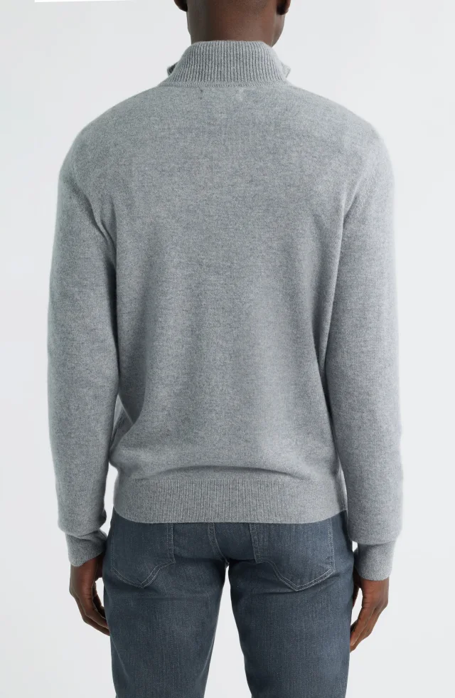 Nordstrom Quarter Zip Cashmere Sweater in Grey, photo 2 of 6 from Nordstrom Rack