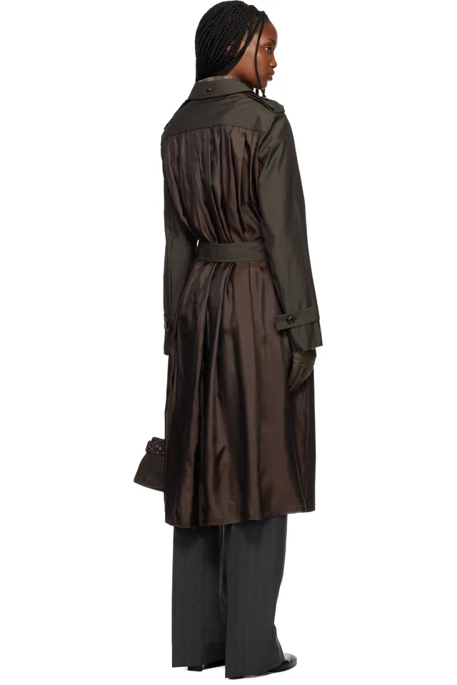 OUR LEGACY Brown Origami Trench Coat, photo 3 of 4 from SSENSE