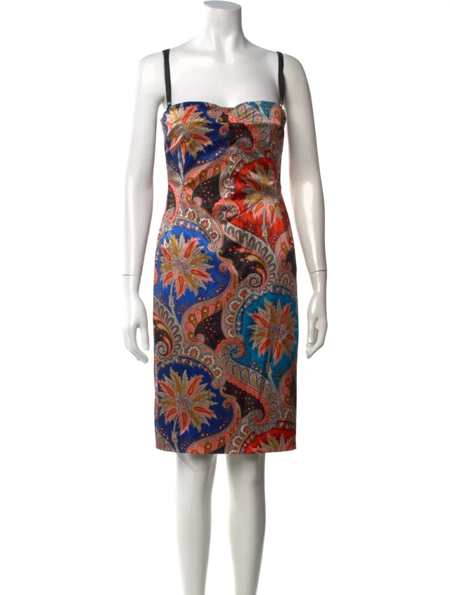 Dolce & Gabbana Silk Knee-Length Dress in orange Silk from The RealReal