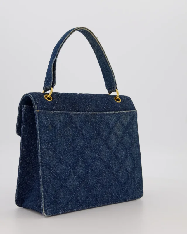 Chanel Vintage Denim Medium Top Handle Bag in Denim from Sellier, photo 6 of 18