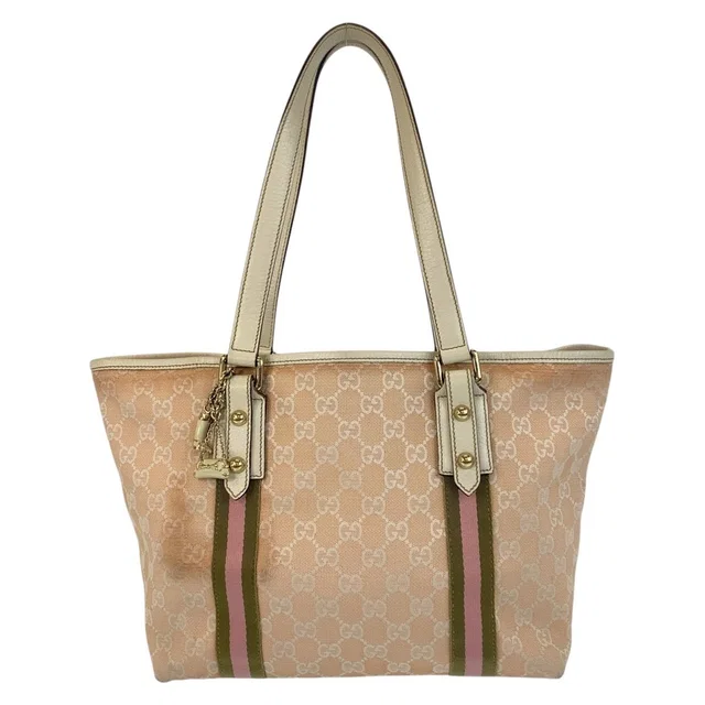 Gucci Sherry Line Pink Tote Bag in Pink Canvas from The Reluxe
