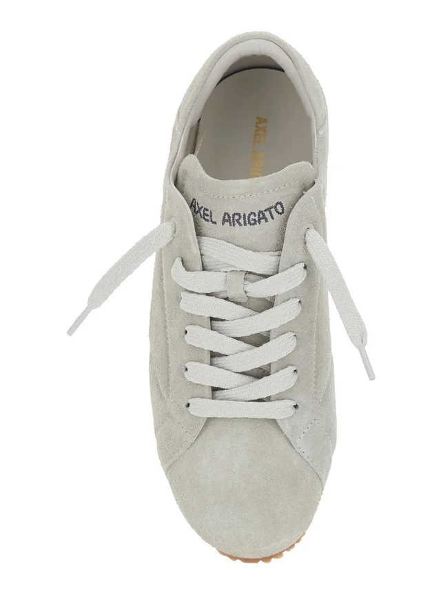 Axel arigato 'Tact' Grey Sneaker Low Top with logo lettering on the tongue in Suede Man in Grey 100% Calf, photo 8 of 8 from Gaudenzi Boutique
