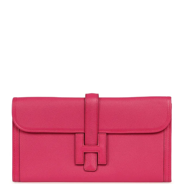Hermès Jige Elan 29 Rose Shocking Chevre Mysore in Pink Goatskin from Madison Avenue Couture