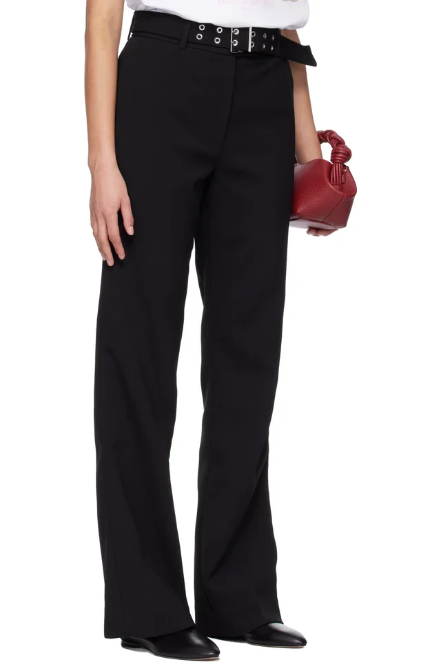 GANNI Black Belted Trousers, photo 2 of 2 from SSENSE