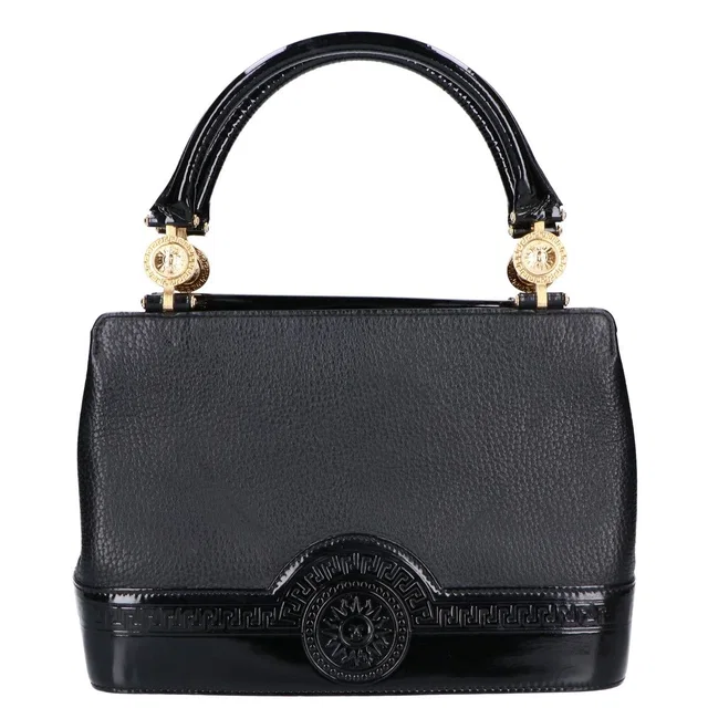 Versace Gianni Sunburst Leather Patent Handbag in Patent leather from The Reluxe