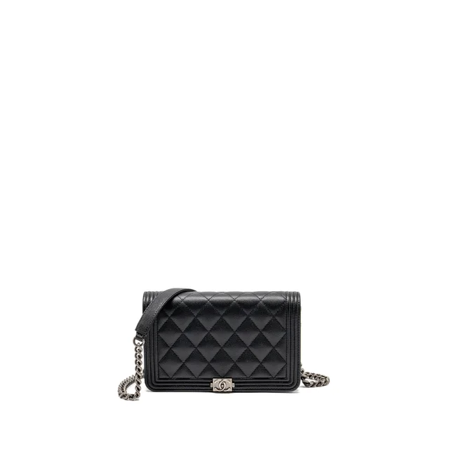 Chanel Boy wallet on chain caviar black ruthenium SHW (microchip) in Black Caviar leather from EMIER