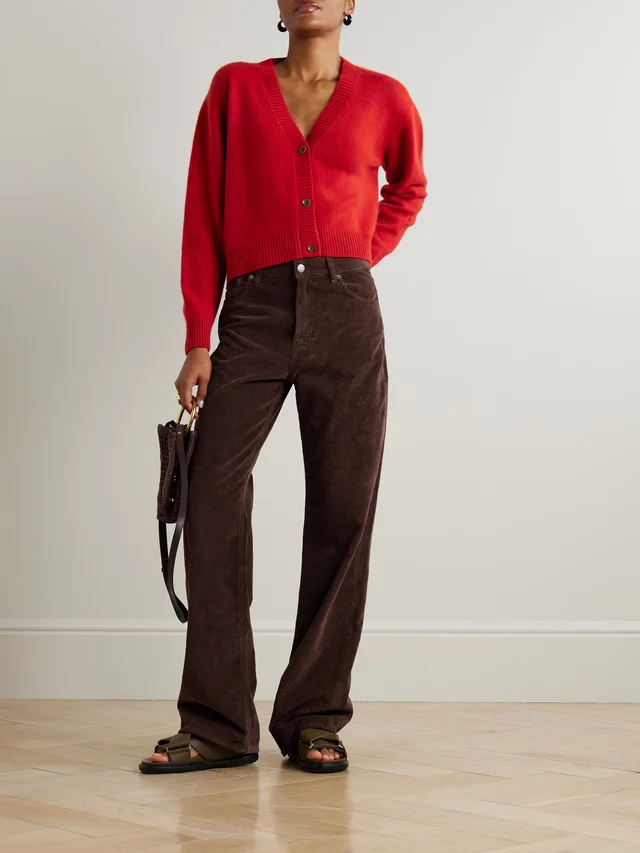 THE ELDER STATESMAN Cashmere cropped cardigan in Red, photo 2 of 2 from NET-A-PORTER (Canada)
