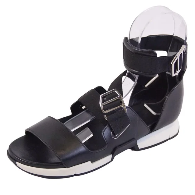 Hermès Sandals Ankle Strap Leather Shoes in Leather from The Reluxe