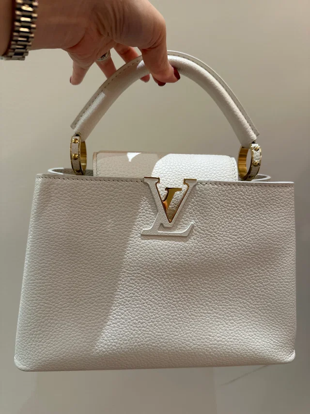 Louis Vuitton Capucines MM 31cm White Bag in White from Luxury Promise