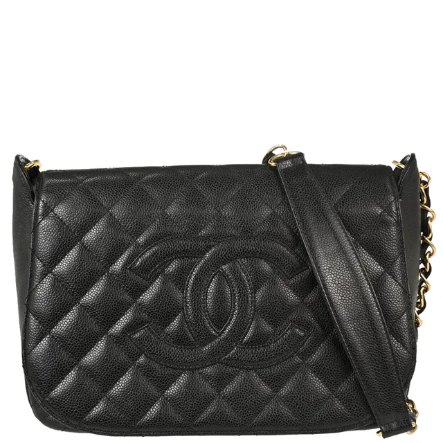 Chanel 2003-2004 Black Caviar Skin Shoulder Bag in Black Caviar leather from AMORE Vintage Tokyo