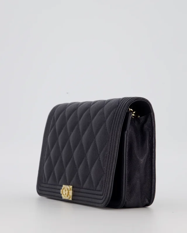 Chanel Navy Boy Wallet on Chain Bag in Navy Caviar leather from Sellier, photo 11 of 19