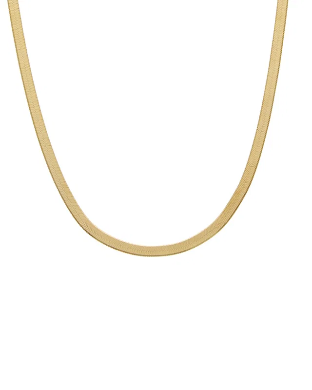 Italian Gold 10K 2.8mm Flex Herringbone Necklace, image 1 of 1 from Rue La La