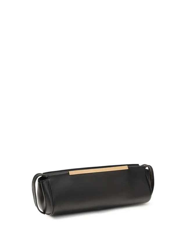 Khaite Calf Leather Evening Clutch — Black Bos Taurus in Black Calfskin from HEWI, photo 2 of 2