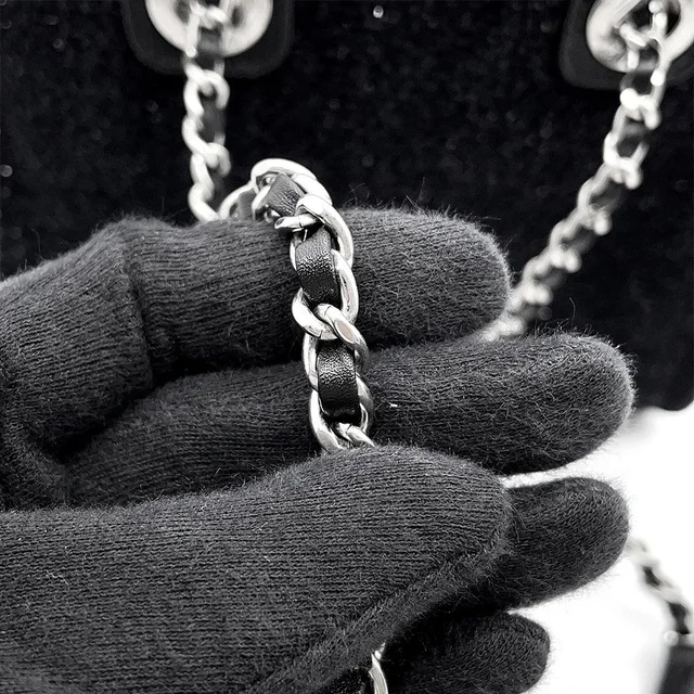 Chanel Deauville2wayHandbag BlackA86374 Lame Tweed Leather Size Mini in Tweed from GALLERY RARE, photo 11 of 14