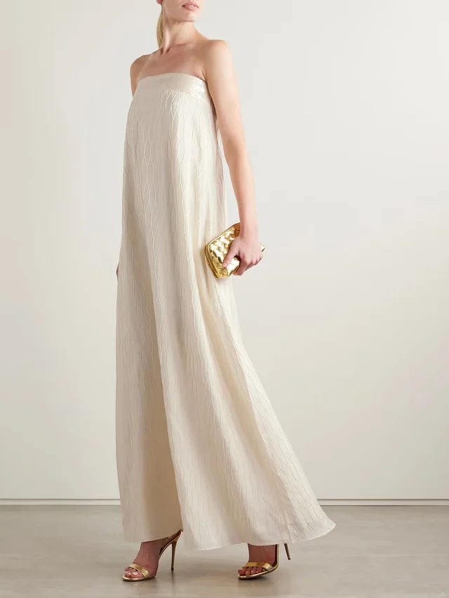 DIMA AYAD Strapless sequin-embellished cloqué gown in Beige, photo 2 of 2 from NET-A-PORTER (Canada)