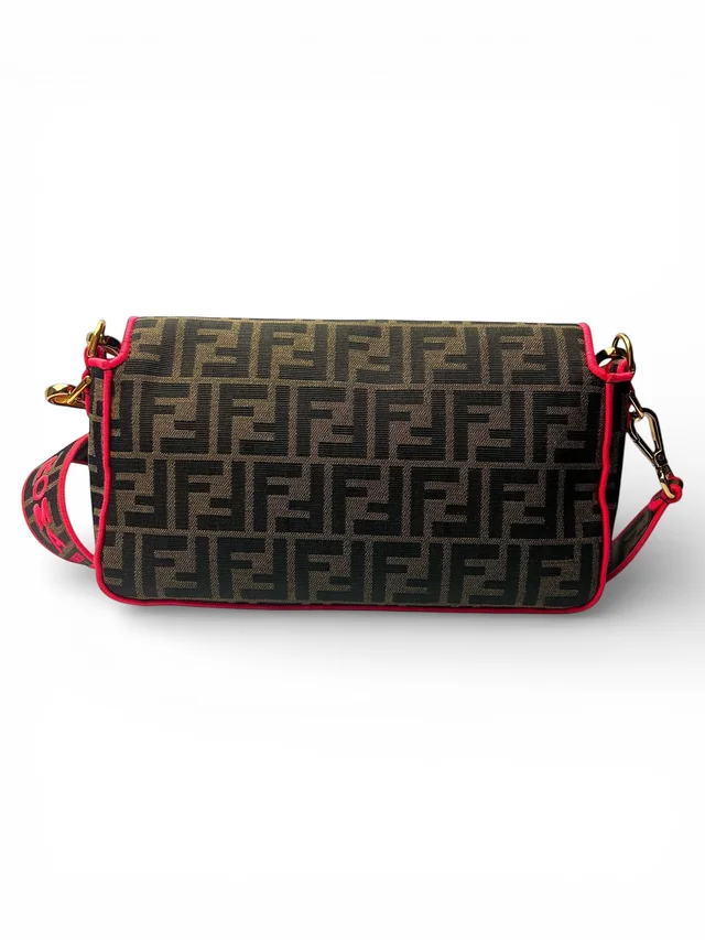 Fendi Zucca Canvas Brown and Pink Baguette Satchel in Brown Canvas from Season 2 Consign, photo 1 of 1