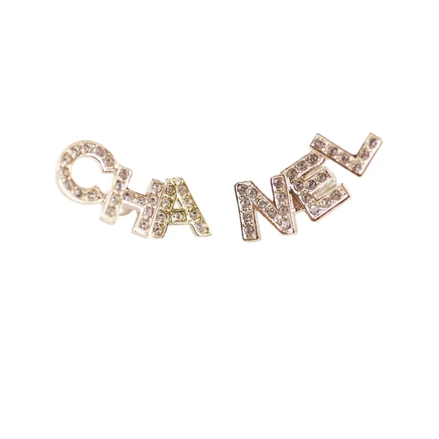 Chanel Logo Crystal Earrings (Costume Jewellery) from The Purse Affair