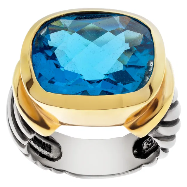 David Yurman Topaz ring in 14k and sterling silver in Silver Yellow Gold, Sterling Silver from Gray And Sons
