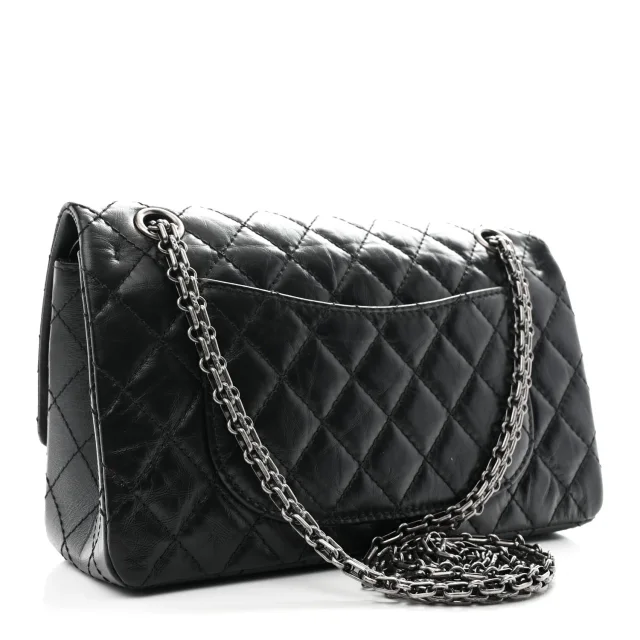 Chanel Aged Calfskin Quilted 2.55 Reissue 225 Flap Black in Black Calfskin from FASHIONPHILE, photo 3 of 10