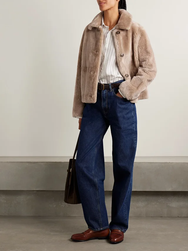 YVES SALOMON Shearling jacket in Beige, photo 2 of 2 from NET-A-PORTER (Canada)